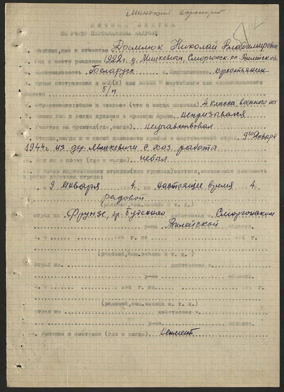 Дремлюк Николай Владимирович Документ 1