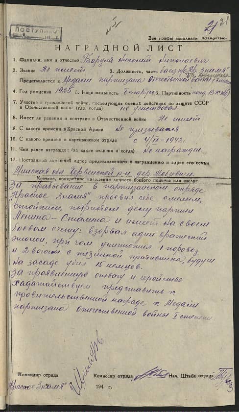 Бируля Николай Николаевич Документ 1