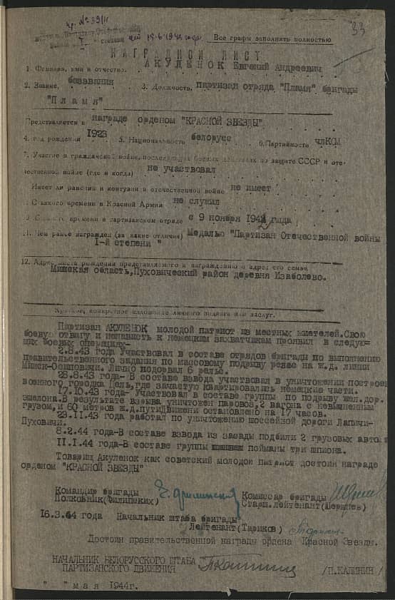 Акуленок Евгений  Андреевич Документ 1