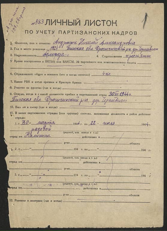 Андросик Николай Александрович Документ 1