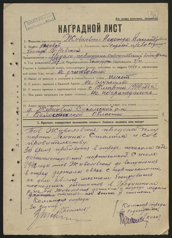 Живалевская Надежда Александровна Документ 1