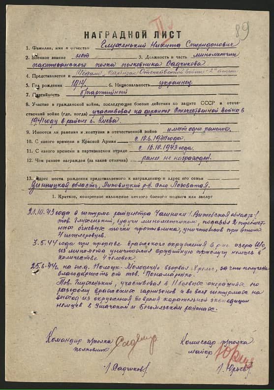 Глухенький Никита Спиридонович Документ 1