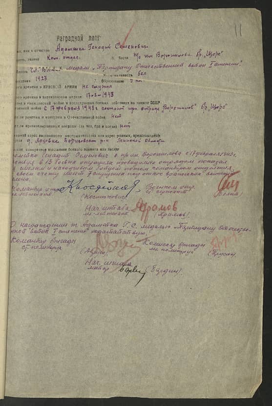 Адомейко Геннадий Семенович Документ 1