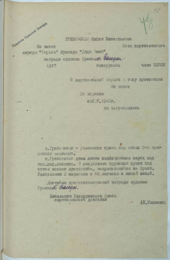 Грибовская София Викентьевна Документ 1