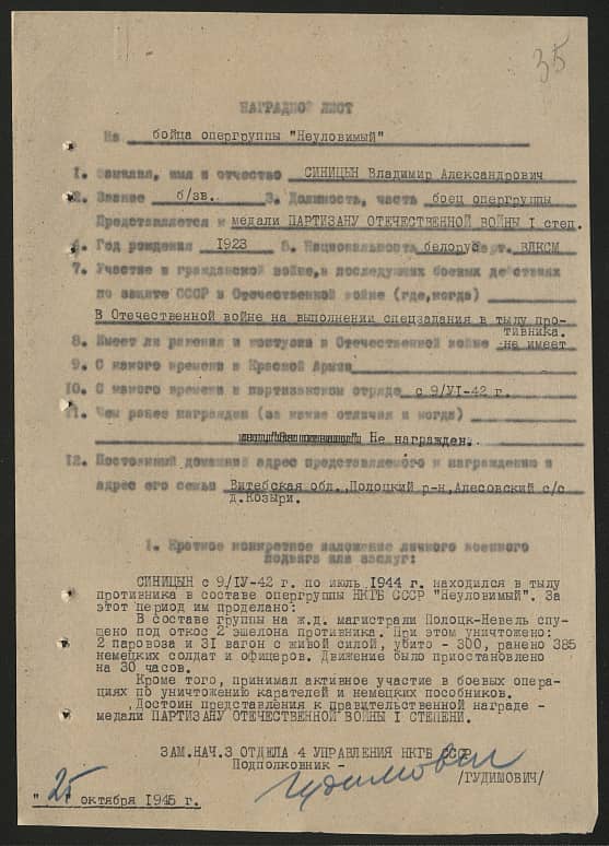 Синицын Владимир Александрович Документ 1