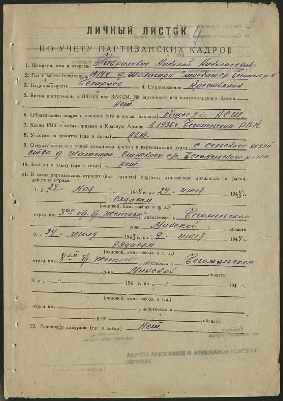 Гаврилович Николай Николаевич Документ 1