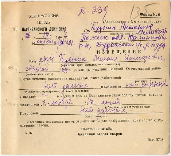 Будник Михаил Иосифович Документ 1