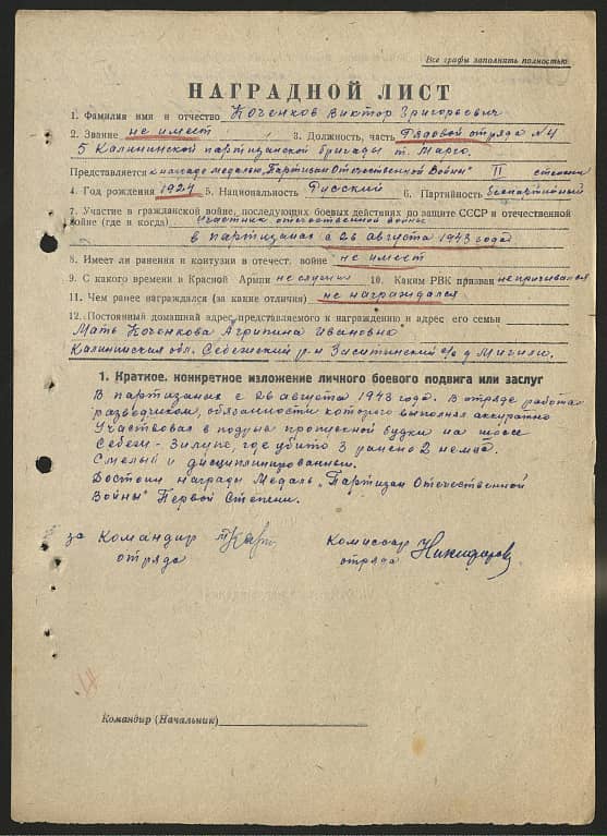 Коченков Виктор Григорьевич Документ 1