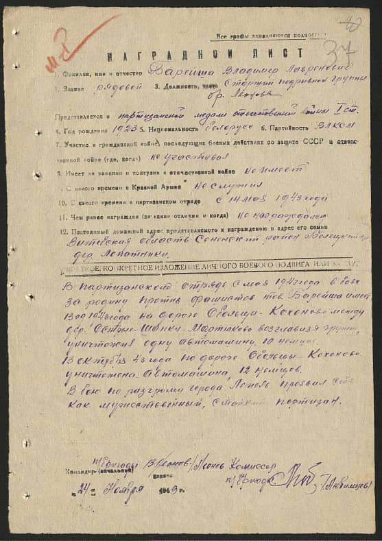 Барейша Владимир Лавренович Документ 1