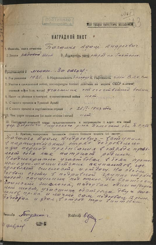 Багамья Адам Андреевич Документ 1