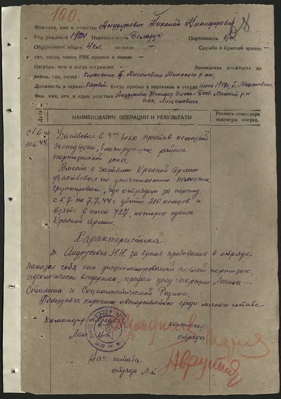Андрухович Николай Никифорович Документ 1