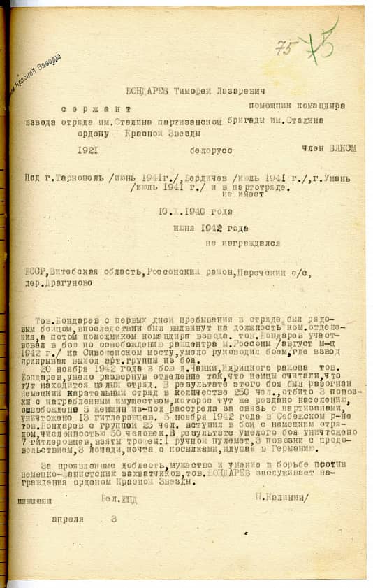 Бондарев Тимофей Лазаревич Документ 1