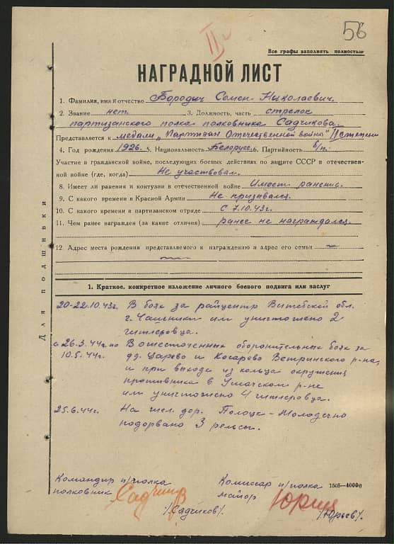 Бородич Семен Николаевич Документ 1