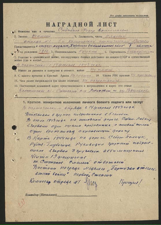 Степанов Федор Ермолаевич Документ 1