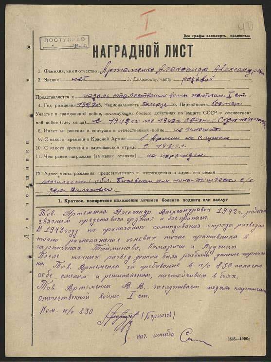 Артеменко Александр Александрович Документ 1