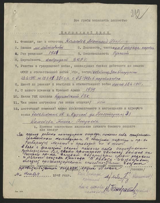 Каменев Анатолий Иванович Документ 1