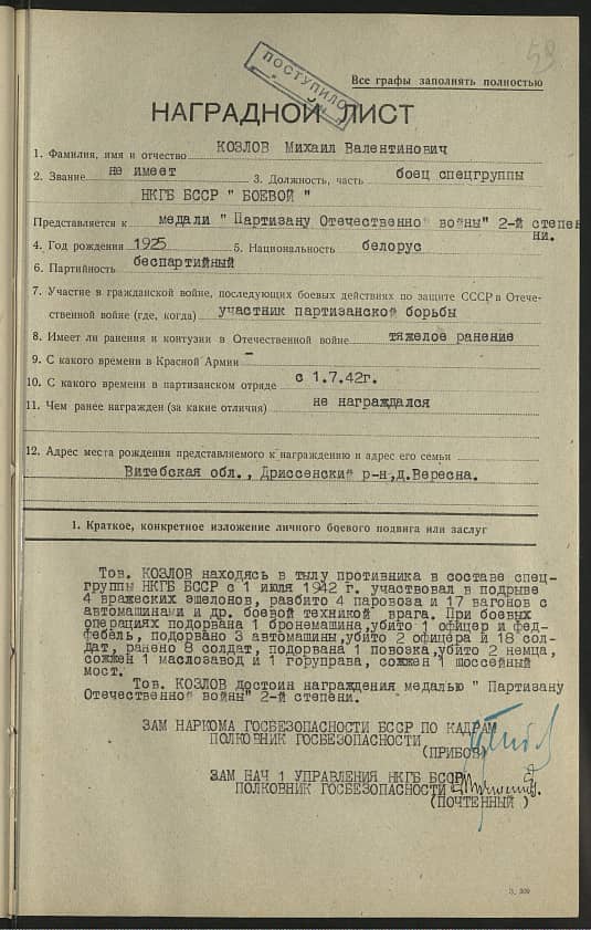 Козлов Михаил Валентинович Документ 1