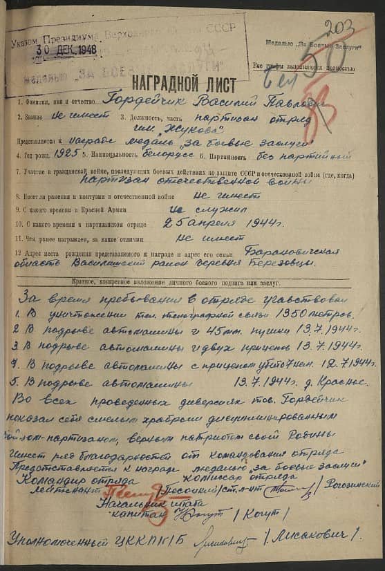Гордейчик Василий Павлович Документ 1