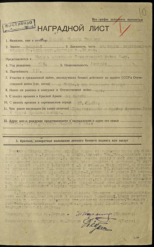 Бадычик Михаил Минович Документ 1