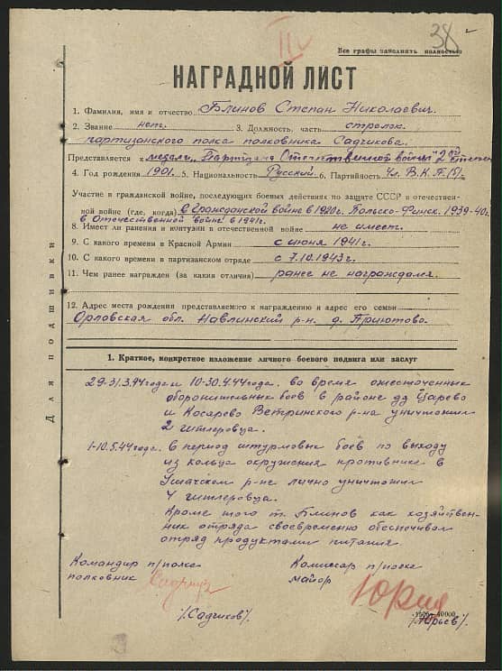 Блинов Степан Николаевич Документ 1