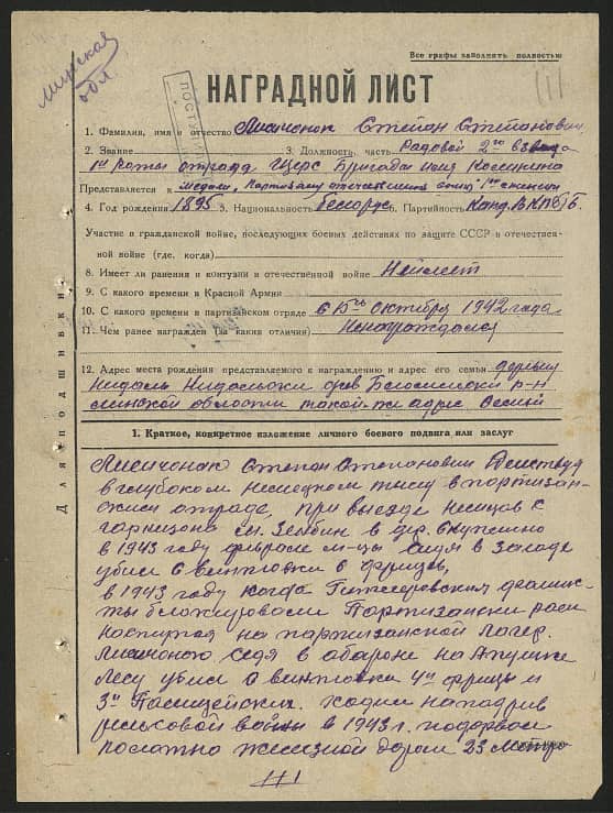 Лисиченок Степан Степанович Документ 1