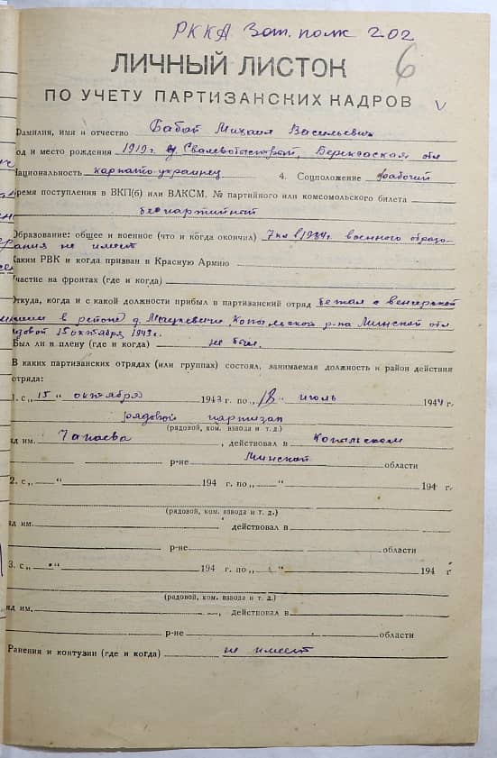 Бабай Михаил Васильевич Документ 1