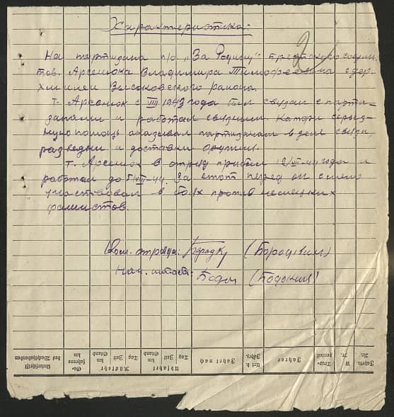 Арсенюк Влдаимир Тимофеевич Документ 1